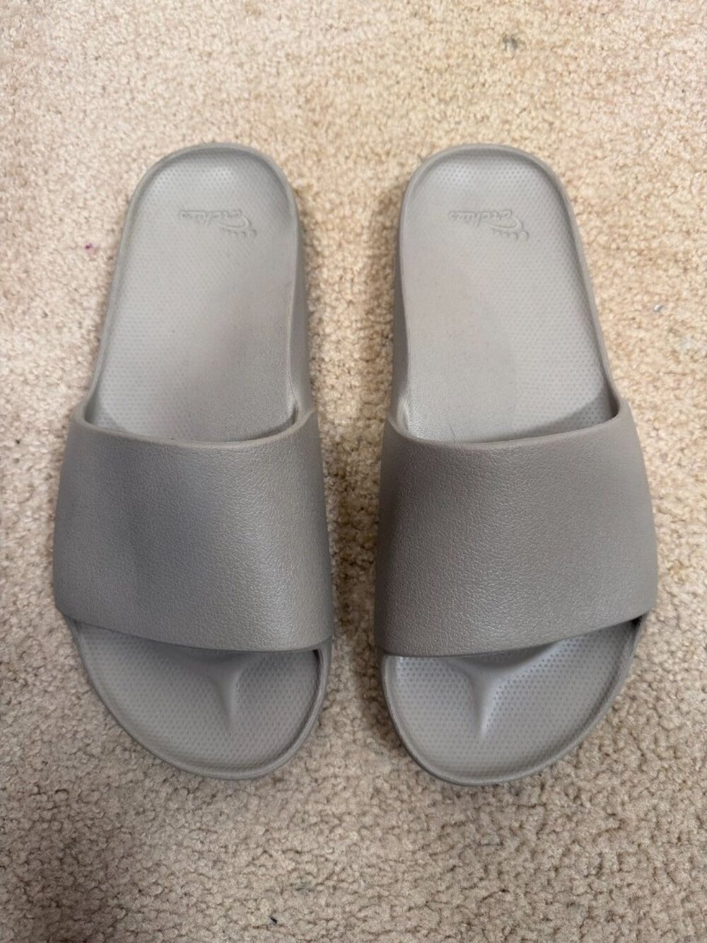 Archies Slide Sandals Mens Size 11 Taupe Brown Arch Support Comfort Casual